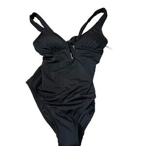 Shades & Shore Onepiece Black Full Seat Coverage Tummy Control Chic NWT XS